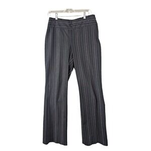 Worthington Dress Pants Womens Black White Pinstripe Wide Leg Office Work Size 8
